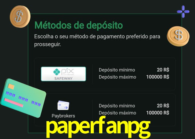 O cassino paperfanpg oferece uma grande variedade de métodos de pagamento
